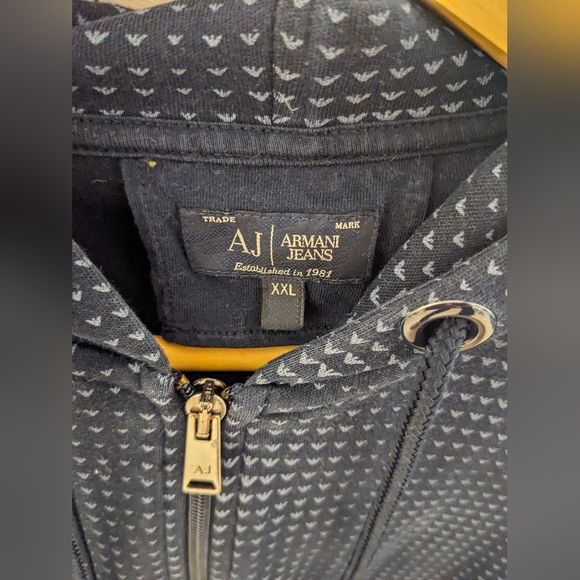 VINTAGE Armani Jeans Men's Zip up Sweater - Picture 3 of 3